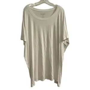 Relaxed Scoop Neck Women’s Top in Light Beige